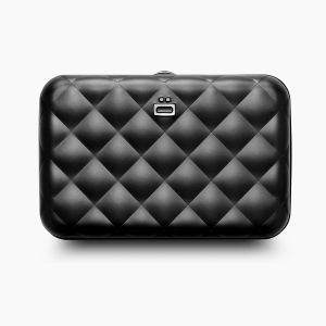 Carteira Porta-Cartões Quilted Button da Ögon Designs Preto