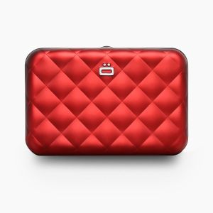 Carteira Porta-Cartões Quilted Button da Ögon Designs vermelho