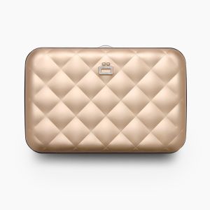 Carteira Porta-Cartões Quilted Button da Ögon Designs Rose-Gold