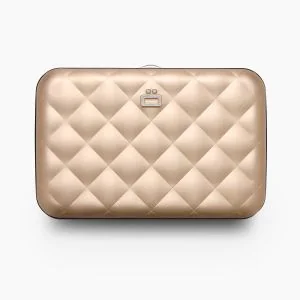 Carteira Porta-Cartões Quilted Button da Ögon Designs Rose-Gold