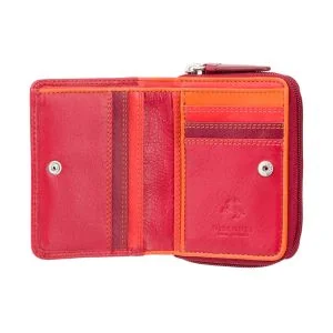 Visconti Hawaii - Carteira de Couro Colorida Pequena Red Multi