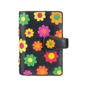 Visconti Daisy Carteira em Pele com Aplicação Floral